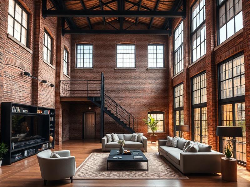 Industrial loft with exposed brick